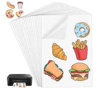 KYYGKY 20 Feuilles de Papier Vinyle Autocollant Transparent Imprimable A4 (210 * 297mm) pour Étiquettes Jet d'Encre