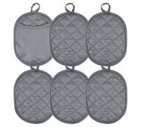 KYYGKY 6 PCS Maniques Cuisine, Gants de Four, Gants de Cuisson, Gants Four Anti Chaleur, Manique Coton, Maniques Cuisine Tissu pour Cuisiner, Cuire, Griller (22 * 17 cm, Gris)