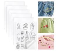 KYYGKY 6 PCS Papier Broderie Soluble, 30 * 21cm Stabilisateurs de Couture A4 Stabilisateur Soluble dans l'eau Stabilisateur Broderie Autocollant Papier Hydrosoluble Broderie pour Impression Brodés