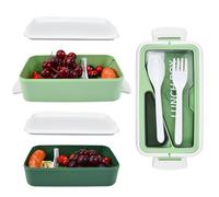 KYYGKY Boîte à Lunch, Boîte à Déjeuner avec Compartiments Boîte à Bento 1600 Ml Boîte à Sandwich Boîte Repas Bento avec Couvercle Gamelle Repas Travail avec Cuillère Fourchette pour Scolaire Bureau