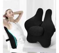 KYYGKY Coussin de Soutien Lombaire, Coussin pour Le Dos, Coussin de Soutien Dorsal, Support Dorsal Chaise, Coussin Ergonomique Dos, Oreiller de Soutien Lombaire Noir pour Fauteuil, Canapé, Voyage