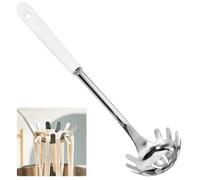 KYYGKY Cuillère à Spaghetti, Cuillère à Pâtes en Acier Inoxydable Fourchette à Pâtes avec Dents cuillère à nouilles avec Poignée en Céramique Louche pour Pâte pour Nouilles Pâtisserie Cuisine