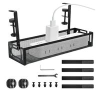 KYYGKY Plateau de Gestion de Câble sous Le Bureau, Cable Management Bureau sans Perçage, Panier Cable Bureau, Range Cable Bureau, Organisateur de Câbles Bureau, Boite de Gestion des Câbles