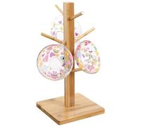 KYYGKY Porte-Gobelet à Café avec 6 Crochets, Arbre à Tasses à Café, Porte Tasse en Bois, Support de Tasse Mug