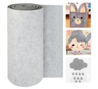 KYYGKY Rouleau de Feutre 30 * 300cm, Rouleau de Tissu en Feutre, Feutrine Rouleau Gris, Feutrine au Metre, Feutrine Couture, Tissu en Feutre Loisir Creatif 3mm pour Sac de Crayon, Tapis de Table, DIY