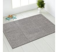 KYYGKY Tapis de Bain Moelleux, 50 * 80cm Tapis de Baignoire Antidérapant, Tapis Salle de Bain Absorbant, Tapis de Douche Lavable, Tapis de Bain Chenille Gris pour Salle de Bain, Sol, Cuisine