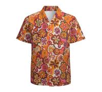 KyywDns Chemise hawaïenne à manches courtes boutonnée pour homme, Motif floral des années 70, M