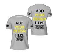 KYZMZ T-Shirts Personnalisés avec Votre Image, Texte, Logo ou Photo - Unisexes pour Hommes et Femmes - Personnalisez avec Vos Photos et Logos