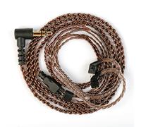 KZ AS10 Câble IEM de 1,2 m de long, câble de moniteur intra-auriculaire, CCA de rechange original pour écouteurs KZ ZST/ZSR/ES4/ZS10/AS10/ZST-X/EDX/AS06/CCA C10 (1,2 m, 2 broches sans micro, marron)