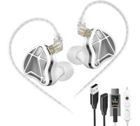 KZ Axas Casque USB C avec micro, isolation phonique IEM pour les jeux, écouteurs de type C confortables pour iPhone 17 Samsung, câble de décodage haute définition DSP intégré avec 4 modes