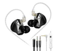 KZ Axas Écouteurs de jeu filaires avec micro pour PS4, PC, Xbox, PS5, isolation phonique, IEM pour jeux avec faible latence, écouteurs confortables pour ordinateur portable, consoles et mobile (noir
