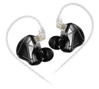 KZ Axas FPS Écouteurs de jeu avec pilotes Hi-Fi, câble amovible, carte son portable, écouteurs filaires Esports pour PC, commutateur, etc. (noir, sans micro)