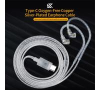 KZ - câble pour écouteurs OFC plaqué argent, câble de mise à niveau, fil type-c, câbles à 2 broches, Microphone en option AVEC MICRO