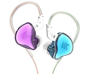 KZ EDC Casque Audio Écouteurs intra-auriculaires HiFi Stéréo Stade Studio IEM Filaire Isolant du Bruit Sport Écouteurs avec Câble Amovible pour Musicien Audiophile (sans micro, Bleu et Violet)