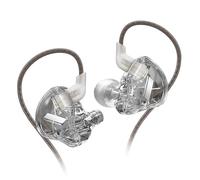 KZ EDX 1DD HiFi iem, KZ Écouteurs intra-auriculaires filaires avec pilote dynamique de 10 mm amélioré, câble amovible sans enchevêtrement pour jeu, musique, vidéo, église (sans micro, gris clair)