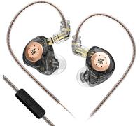 KZ EDX Pro IEM Écouteurs Intra-Auriculaires avec Micro Filaire HiFi stéréo scène Écouteurs filaires Dual DD IEM Écouteurs avec câble Amovible pour Musiciens audiophiles (Noir, avec Micro)