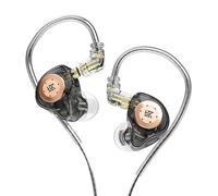 KZ EDX Pro in Ear Monitor, 10MM Dual Magnetic Dynamic Unit Low Frequency HiFi Earphone avec câble de Conception détachable 0,75MM 2PIN (Noir translucide, sans Micro)