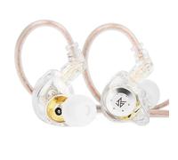 KZ EDX Pro in Ear Monitor, 10MM Dual Magnetic Dynamic Unit Low Frequency HiFi Earphone Headphone avec 0.75MM 2PIN Design Cable Amovible (Blanc Translucide, sans Micro)