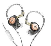 KZ EDX Pro in Ear Monitor, 10MM Dual Magnetic Dynamic Unit Low Frequency HiFi Earphone Headphone avec 0.75MM 2PIN Design Cable Amovible (Noir Translucide, avec Micro)