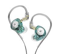 KZ EDX Pro in Ear Monitor, 10MM Dual Magnetic Dynamic Unit Low Frequency HiFi Earphone Headphone avec 0.75MM 2PIN Design Cable Amovible (Cyan Translucide, sans Micro)
