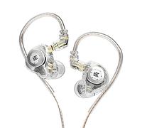 KZ EDX Pro in Ear Monitor, 10MM Dual Magnetic Dynamic Unit Low Frequency HiFi Earphone Headphone avec 0.75MM 2PIN Design Cable Amovible (Blanc Translucide, sans Micro)