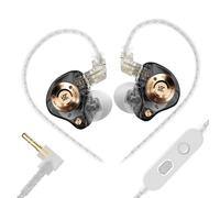 KZ EDZ Écouteurs de jeu avec micro, moniteurs intra-auriculaires à faible latence pour joueurs FPS, casque filaire à double pilote, son immersif et chat d'équipe clair pour smartphone, tablette