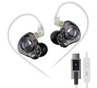 KZ Gale Casque USB C, écouteurs filaires pour Samsung S25 S24 S23 FE S22 S21 S20 A53 A54 Type C IEM Écouteurs avec microphone intégré DSP carte son pour iPhone 16 Pro Pixel 9 Pro (Type-C, noir)