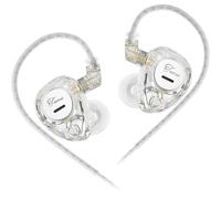 KZ Taurus Écouteurs intra-auriculaires pour moniteur, double pilote dynamique, HiFi, écouteurs filaires, basses profondes, stéréo, micro IEM HD (cristal, prise jack 3,5 mm avec microphone)