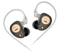 KZ Taurus Écouteurs intra-auriculaires pour moniteur, double pilote dynamique, HiFi, écouteurs filaires, basses profondes, micro IEM HD (noir, prise jack 3,5 mm avec microphone)