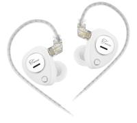KZ Taurus Écouteurs intra-auriculaires pour moniteur, double pilote dynamique, HiFi, écouteurs filaires, basses profondes, micro casque IEM HD (blanc, prise jack 3,5 mm sans micro)
