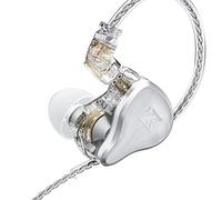 KZ ZAS IEM Écouteurs,Casque Intra Auriculaires Filaires,16 Unités HiFi Stéréo Écouteurs,Écouteurs antibruit pour iPhone,Smartphones Android,MP3(Argent,sans Mic)