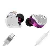 KZ ZS10 PRO - Casque filaire USB C de type C - Casque de surveillance auriculaire 4BA + 1DD à 5 pilotes - Écouteurs de jeu filaires USB C, clarté HiFi, basses immersives IEM pour jeu (USB C avec micro
