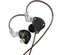 KZ ZS10 Pro Casque hi-fi en métal, Ecouteurs intra-auriculaires à câble de 3,5 mm, structure en fer annulaire 4BA+1DD, câble d'écouteur enfichable, sans microphone