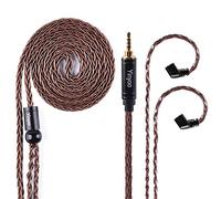 KZ ZS10 PRO IEM Câble de moniteur intra-auriculaire QDC pour EDX PRO/Castor/CCA CRA, KBEAR ST12 Plus 8 conducteurs 4N OFC plaqué argent (marron, 2 broches encastrées, prise 2,5 mm)