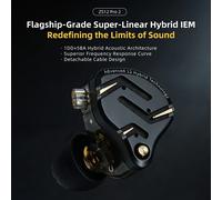 KZ ZS12 PRO 2 écouteurs hybrides IEM super linéaires de qualité phare HiFi basse dans l'oreille écouteurs Esports casque de jeu écouteurs filaires black no mic