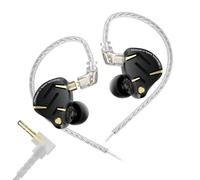 KZ ZS12 PRO Casque de surveillance auriculaire de 5,1 cm, 5B 1DD 6 écouteurs de jeu hybrides à pilote filaire, clarté HiFi, son basses immersives, IEM pour jeu, musicien, chanteur, audiophile (noir