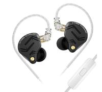 KZ ZS12 PRO X Écouteurs intra-auriculaires IEM, écouteurs de jeu filaires hybrides 1DD + 5BA, écouteurs KZ, meilleurs in ear monitor avec câble 2 broches pour audiophile (noir foncé, avec microphone)
