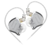 KZ ZSN Pro 2 Écouteurs intra-auriculaires en métal 1BA + 1DD Technologie hybride HiFi basses Son clair IEM Annulation du bruit Écouteurs filaires pour musiciens chanteurs audiophiles (argent, sans