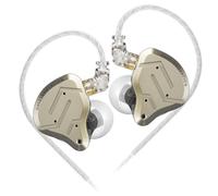 KZ ZSN Pro 2 Écouteurs intra-auriculaires en métal 1BA + 1DD Technologie hybride HiFi basses Son clair IEM Annulation du bruit Écouteurs filaires pour musiciens chanteurs audiophiles (jaune, sans