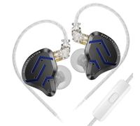 KZ ZSN Pro 2 Écouteurs intra-auriculaires en métal 1BA + 1DD Technologie hybride HiFi basses Son clair IEM Annulation du bruit Écouteurs filaires pour musiciens chanteurs audiophiles (noir, avec