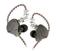 KZ ZSN Pro Écouteurs en métal Technologie hybride 1BA + 1DD HiFi Écouteurs pour basses dans l'oreille Écouteurs avec annulation de bruit (gris, sans microphone)