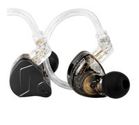 KZ ZSN PROX Écouteurs Filaires, IEMs 1DD+1BA, Noir, Jack 3,5mm sans micro | in ear monitors 1DD+1BA, coque zinc et résine, câble détachable 2 broches 0,75 mm, 112 dB, 25 ohms, 7 Hz-40 kHz, 3,5 mm