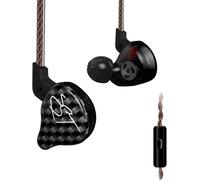 Kz Zst Écouteurs Intra-Auriculaires Colorés 1Ba 1Dd Double Pilote Filaire Hifi Écouteurs De Jeu Ergonomiques Avec Câble Détachable À 2 Broches Pour Singer Audiophile Dj Noir Avec Micro