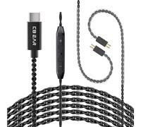 KZ ZST IEM - Câble pour écouteurs USB C de type C, KBEAR CX01 OFC pour moniteur intra-auriculaire ZS12 PRO X, ZSN PRO X, EDX PRO, ZAR, ZA12, Castor, ZAS, PRX, CCA CRA (2 broches avec micro, noir, 2 m)