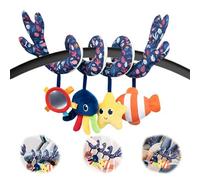 KZARYVEXIS Spirale d'Activité Bébé avec Peluche Océanique, Arche d'Éveil Adaptable Poussette Lit Bébé et Siège Auto, Jouet Sensoriel Développement Bébé, Cadeau Naissance Garçon Fille