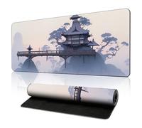 KZARYVEXIS Tapis de Souris de Jeu Japonais XXL 800x300x3mm, Tapis de Bureau Antidérapant et Imperméable à Bords Cousus pour Gamer, PC et Ordinateur Portable (Architecture)