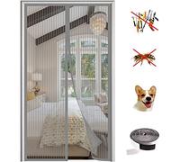KZhanmy Moustiquaire Magnétique Porte,Fermeture Automatique Anti-Mouche Insectes Rideau Porte,Anti-Moustiquaire pour Porte de Balcon et Porte Patio.-Gray-B||100X220CM