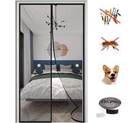 KZhanmy Moustiquaire Magnétique Porte,Fermeture Automatique Anti-Mouche Insectes Rideau Porte,Anti-Moustiquaire pour Porte de Balcon et Porte Patio.-Black B|| 140x225cm(55x88inch)