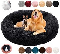 KZhanmy Panier Chien Rond Dehoussable,Grande Taille Apaisant Chien Coussin Lavable Anti-dérapant Anti Strss,Lit Chien Moelleux en Doux,Grand et Moyenne Tapis,12 Couleurs