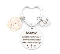 Kzikbxh Porte Clef Mamie, Cadeau Mamie Original Personnalisé, Cadeau Fête Des Grand Mères, Porte Clef Acier Inoxydable Minimaliste